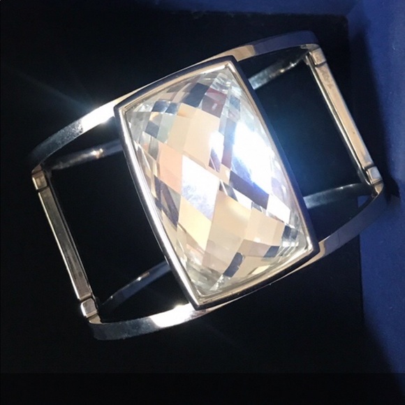 Swarovski Large Nirvana bangle rhodium plated nwt - Picture 1 of 13